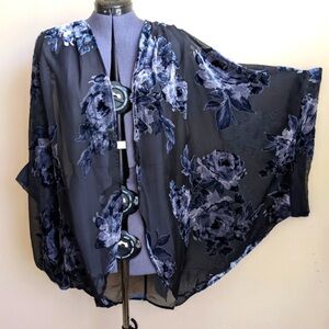 Velvet burnout cocoon batwing dolman kimono she and sky large